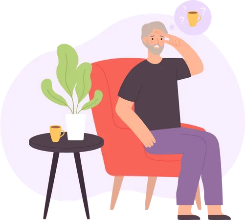 Person with Alzheimers Illustration