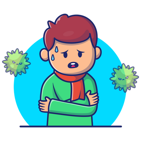 Person with Covid symptom  Illustration