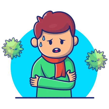 Person with Covid symptom  Illustration