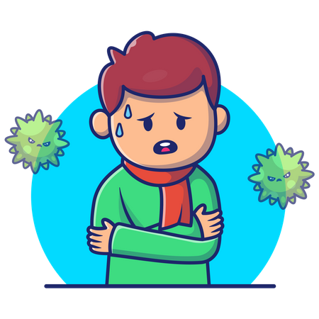 Person with Covid symptom  Illustration