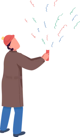 Person with firecracker  Illustration