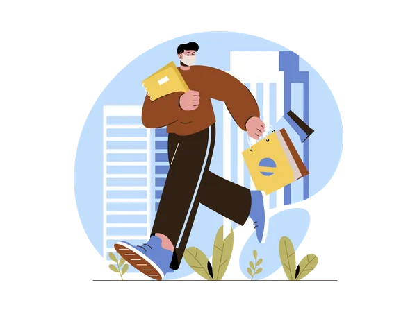 Person with shopping bag  Illustration