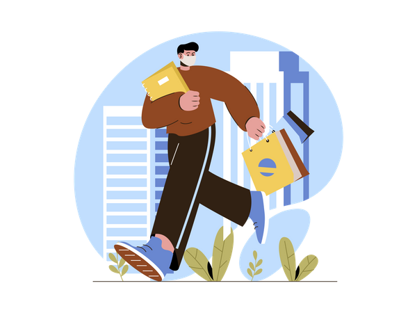 Person with shopping bag  Illustration