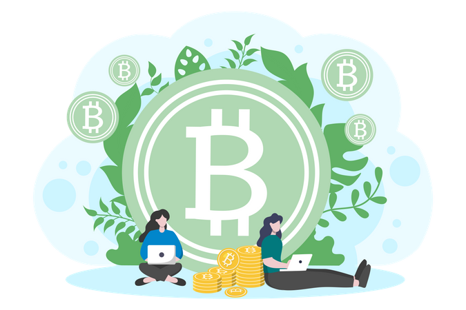 Person working on cryptocurrency  Illustration