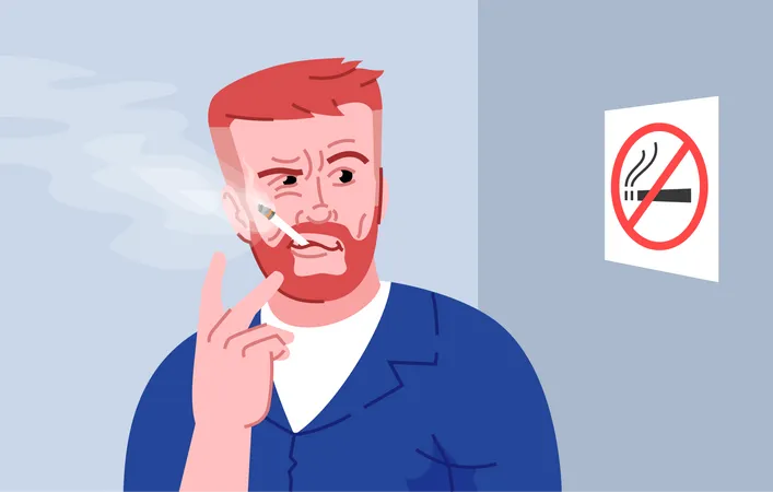 Persona adicta al humo  Ilustración