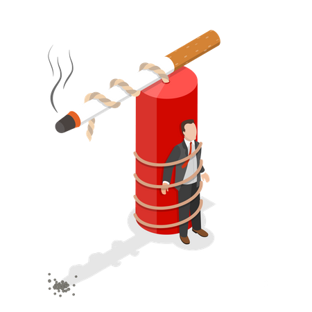 Persona adicta al tabaco  Ilustración
