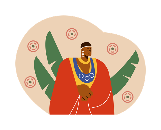 Persona con ropa tradicional africana  Ilustración