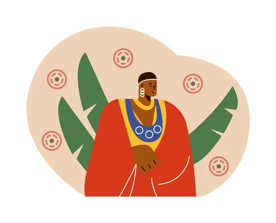 Persona con ropa tradicional africana  Ilustración