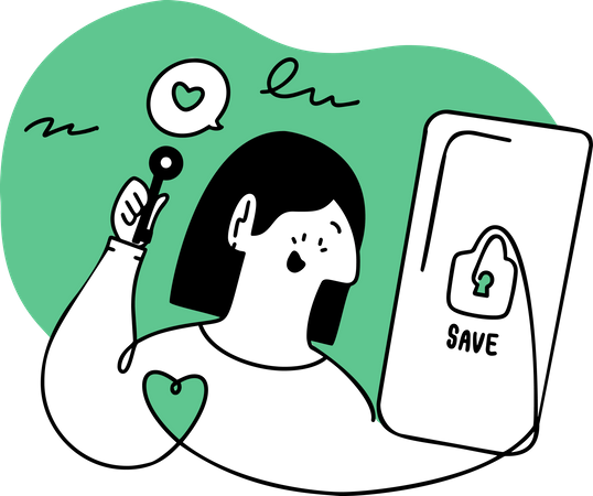 Persona de negocios que guarda la contraseña de la cuenta  Ilustración