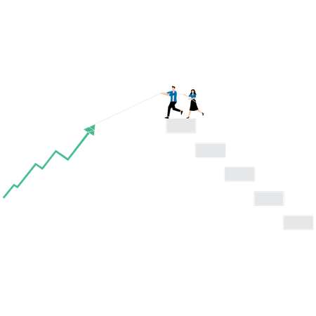 Persona de negocios que trabaja en el crecimiento empresarial  Ilustración