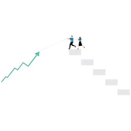 Persona de negocios que trabaja en el crecimiento empresarial  Ilustración