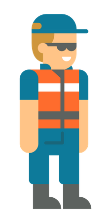 Persona de seguridad costera  Ilustración