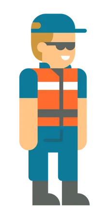 Persona de seguridad costera  Ilustración