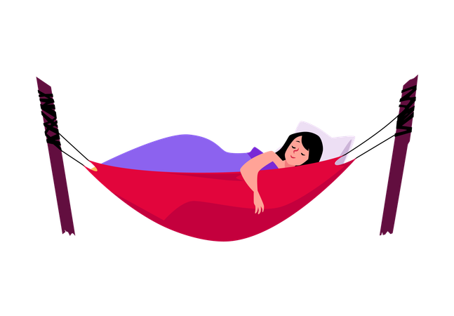 Persona descansando en hamaca  Ilustración