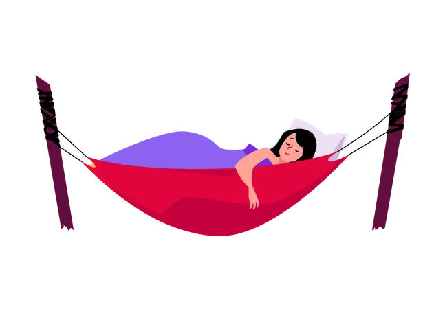 Persona descansando en hamaca  Ilustración