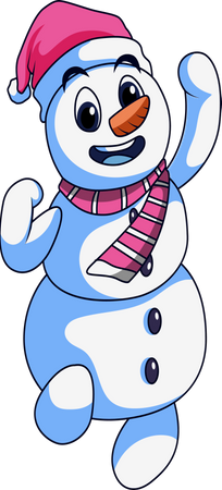 Personagem fofo de boneco de neve  Ilustração