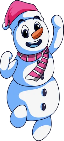Personagem fofo de boneco de neve  Ilustração