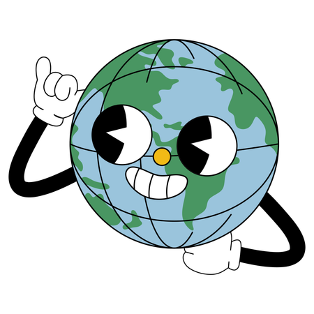 Personagem brincalhão da Terra  Ilustração