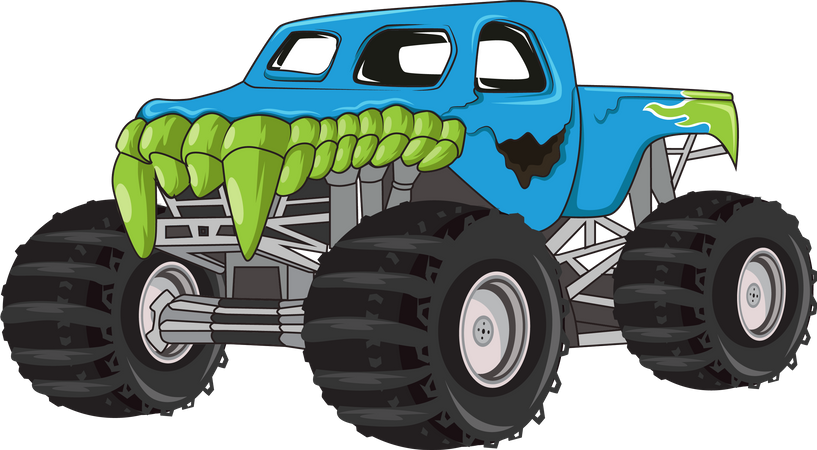 Personagem de caminhão monstro  Ilustração