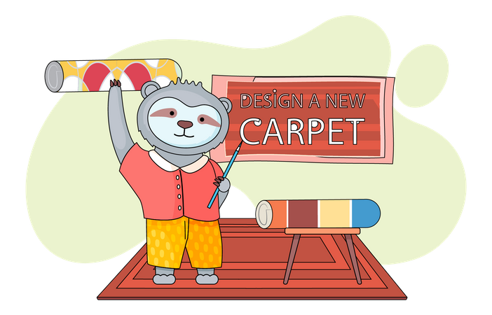 Personagem de desenho animado em pé no quarto das crianças  Ilustração
