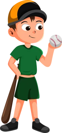 Personagem de jogador de beisebol  Ilustração