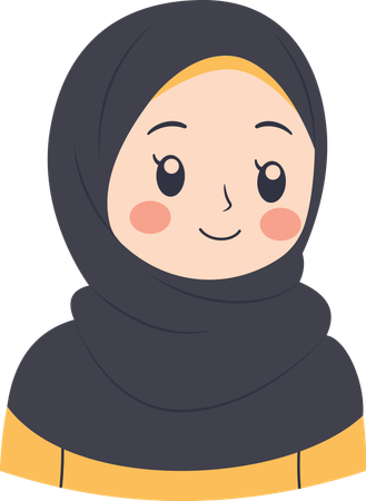 Personagem de garota muçulmana usando hijab  Ilustração