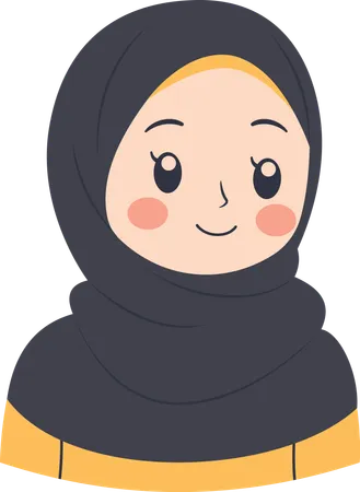 Personagem de garota muçulmana usando hijab  Ilustração