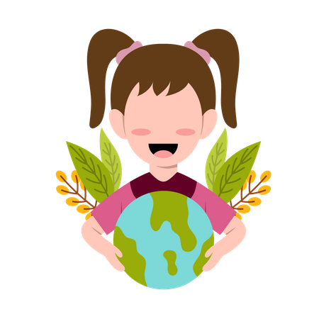 Personagem de menina para Save Planet  Ilustração