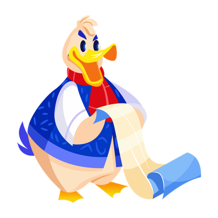 Personagem pato engraçado  Ilustração