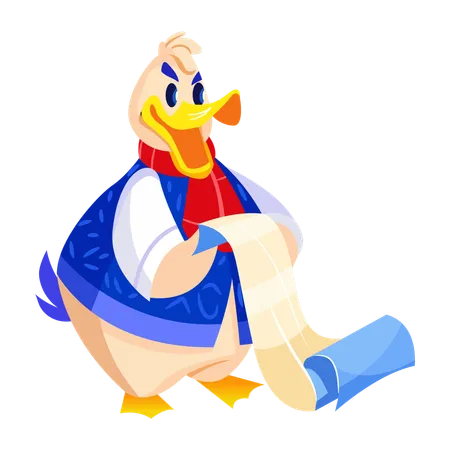 Personagem pato engraçado  Ilustração