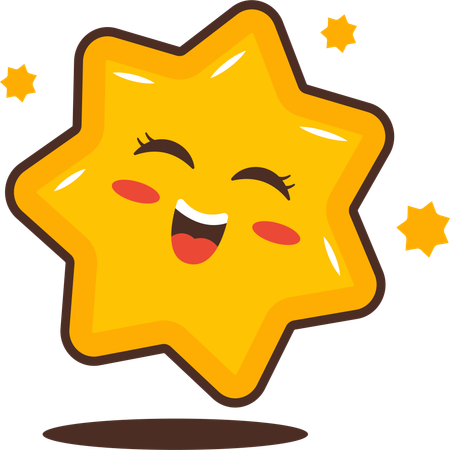 Personagem estrela com expressão feliz  Ilustração