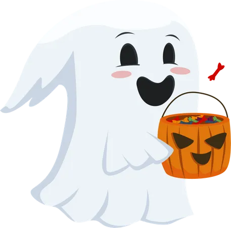Personagem fantasma de halloween  Ilustração