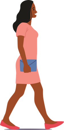 Personagem feminina andando  Ilustração