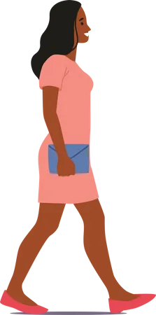 Personagem feminina andando  Ilustração
