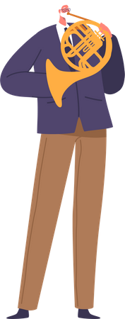 Personagem masculino de músico clássico habilidoso  Ilustração