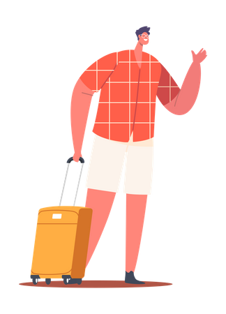 Personagem masculino em roupas de verão  Ilustração