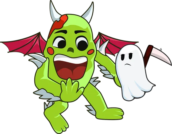 Personagem Monstro de Halloween  Ilustração