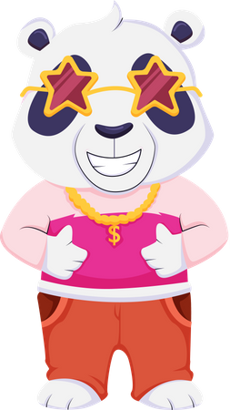 Personagem panda fofo  Ilustração