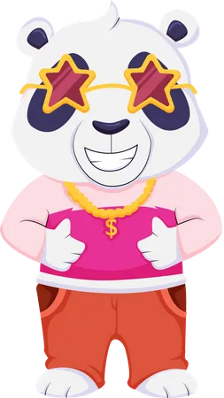 Personagem panda fofo  Ilustração