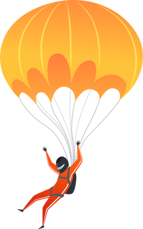 Personagem parapente paraquedismo  Ilustração