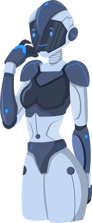 Personagem robô feminina  Ilustração