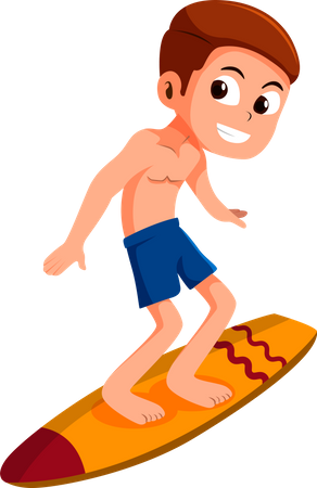 Personagem surfista  Ilustração