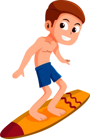 Personagem surfista  Ilustração