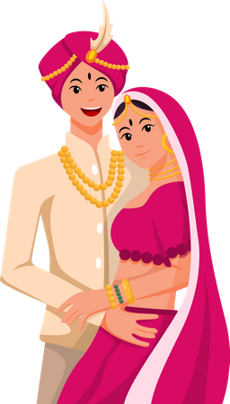 Carácter de boda india  Ilustración