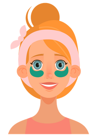 Personaje de niña con antifaz.  Ilustración