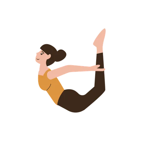 Personaje de pose de yoga de arco  Ilustración