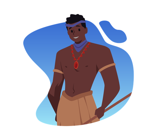Personaje de una tribu africana  Ilustración
