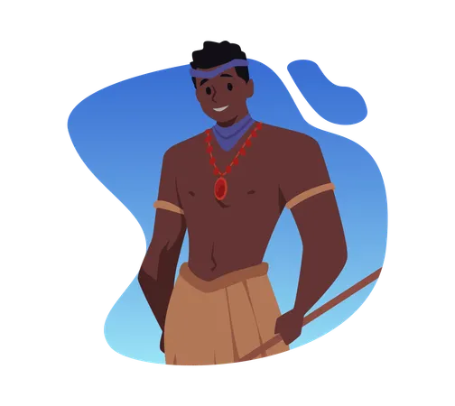 Personaje de una tribu africana  Ilustración