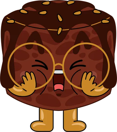 Personaje mascota brownie gritando  Ilustración