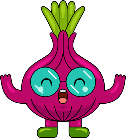 Personaje mascota de cebolla  Ilustración